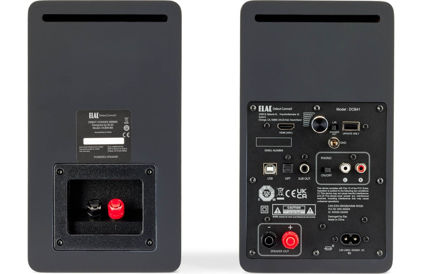 Elac Debut ConneX DCB41 Powered Bookshelf Speakers with Bluetooth, HDMI, and Built - in Phono Preamp (Pair) - electronicsexpo.com - Powered Speakers