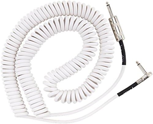 Fender Hendrix Voodoo Child Coiled Instrument Cable, with Limited, Straight/Angle (White/30ft) - electronicsexpo.com - Pro Audio Accessories