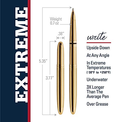 Fisher Space Bullet Space Pen, Gold Laquered Brass - electronicsexpo.com - Pens