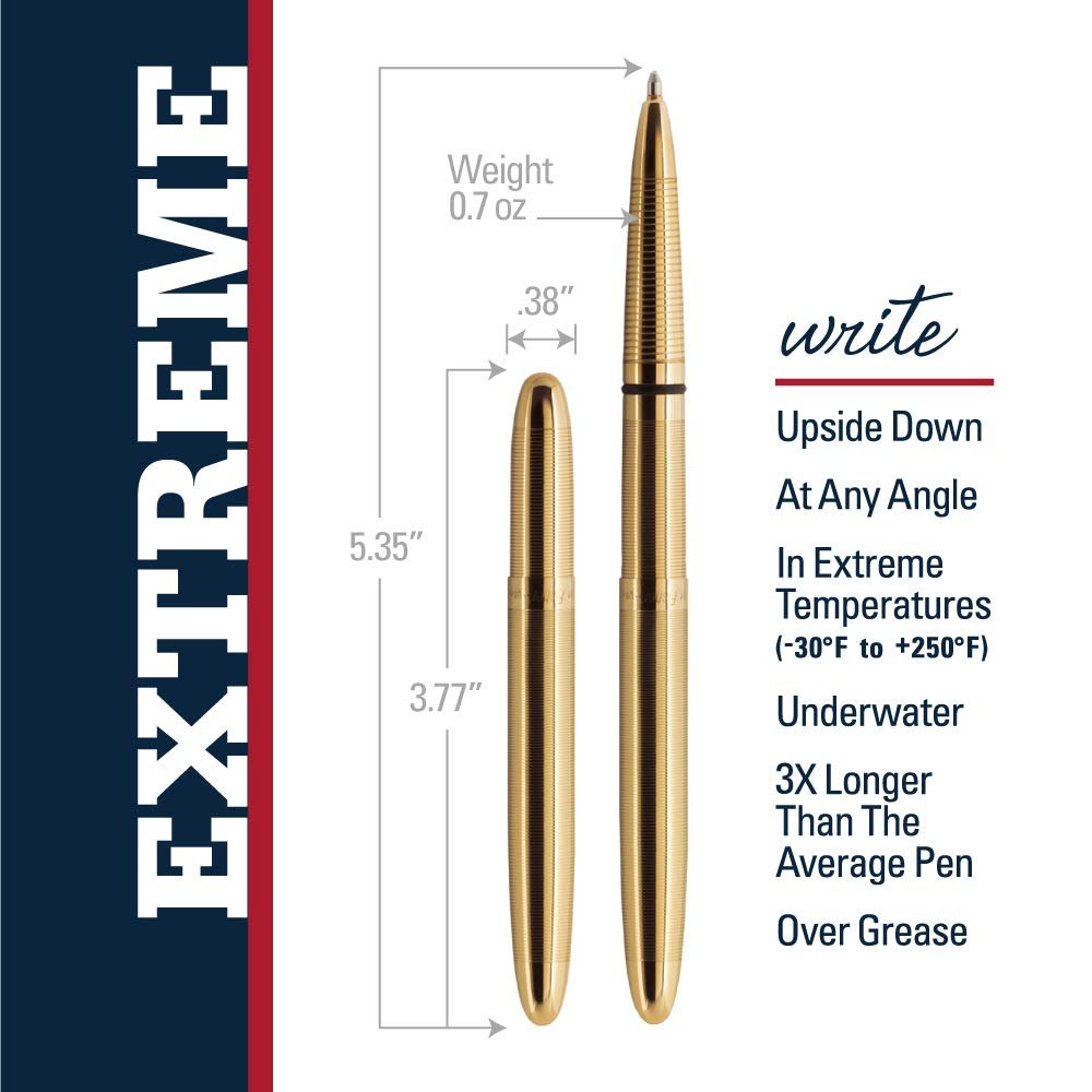 Fisher Space Bullet Space Pen, Gold Laquered Brass - electronicsexpo.com - Pens