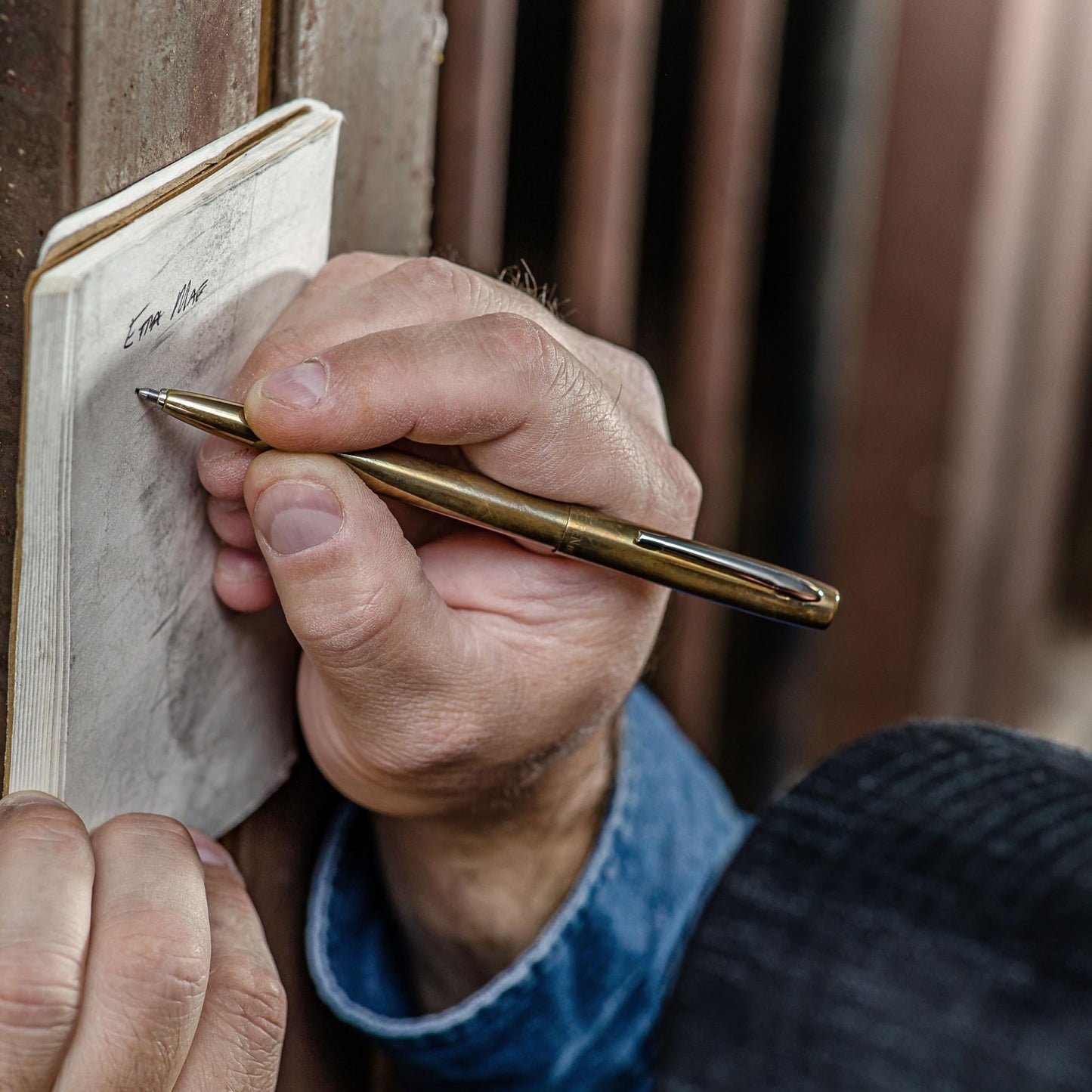 Fisher Space Pen Brass Alloy Cap - O - Matic Pen, Ballpoint, Polished Brass, Black Ink - electronicsexpo.com - Misc