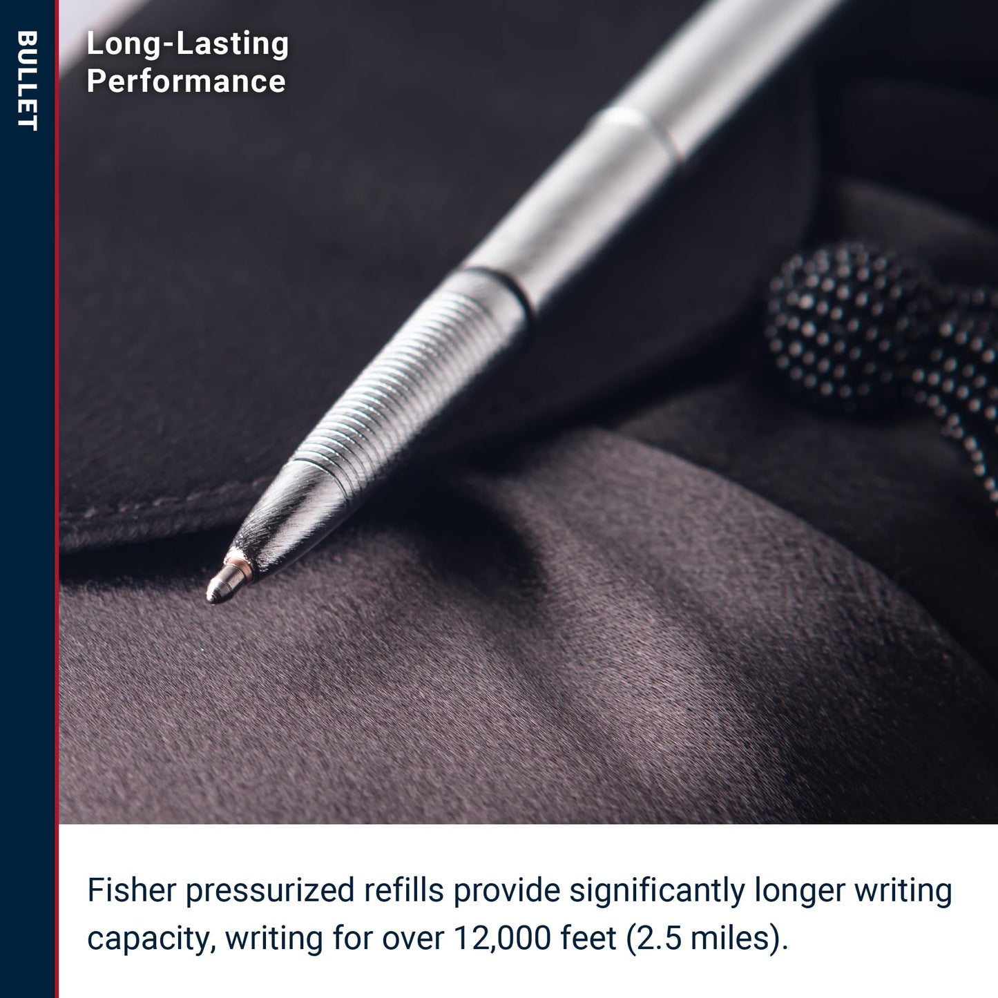 Fisher Space Pen Brushed Chrome Bullet Space Pen, Ballpoint, Brass, Black Ink, Gift Box - electronicsexpo.com - Pens