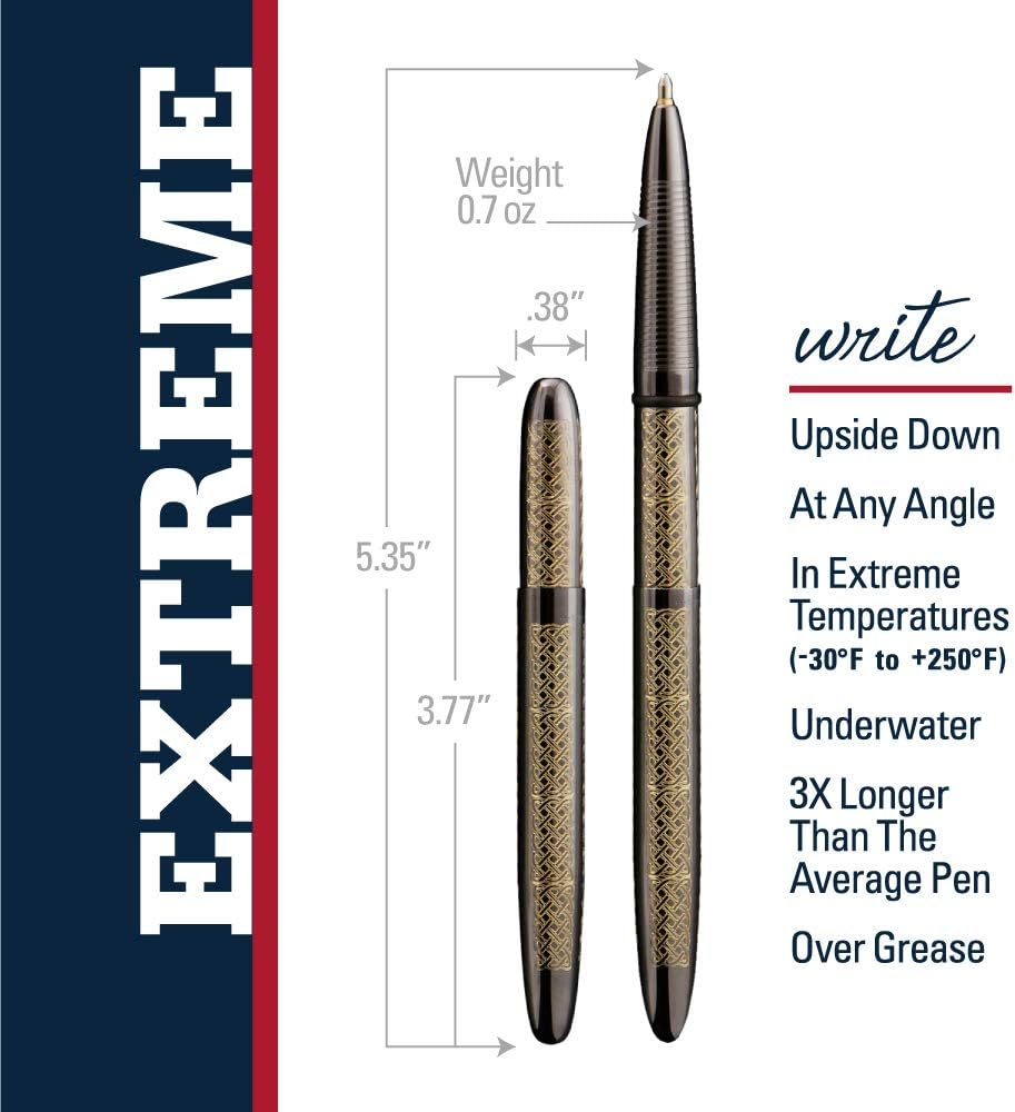 Fisher Space Pen Bullet Pen 400 Series Titanium - Nitride Black Engraved Celtic - electronicsexpo.com - Pens