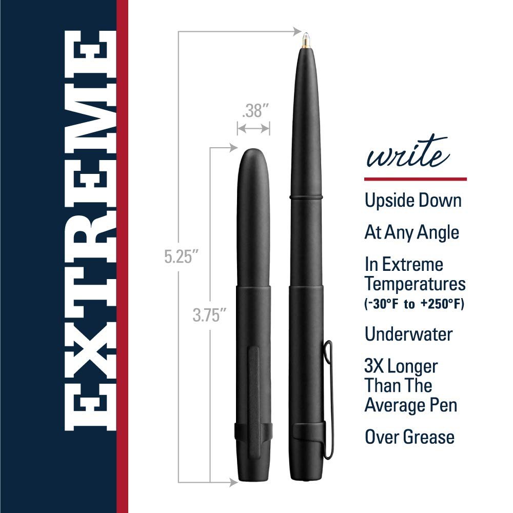 Fisher Space Pen Bullet Pen 400 Series - X - Mark Flat Cap, Matte Black - electronicsexpo.com - Pens