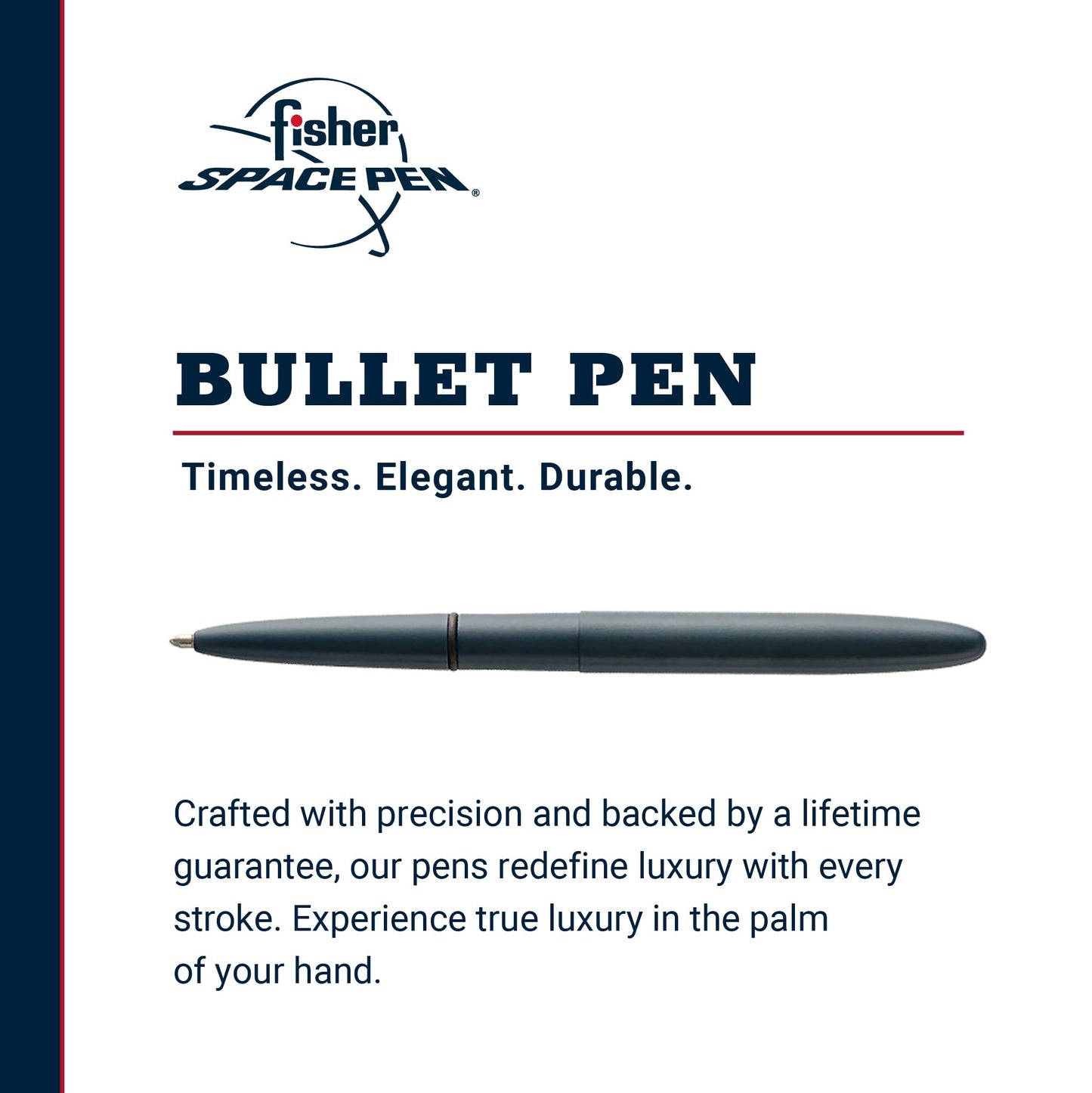 FISHER Space Pen Bullet Pen, Ballpoint, Elite Navy Blue, Cerakote Finish, Black Ink - electronicsexpo.com - Pens