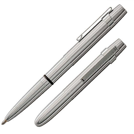 Fisher Space Pen Bullet Pen X - Mark Flat Cap Chrome, Ballpoint, Black Ink, Pocket Clip - electronicsexpo.com - Pens