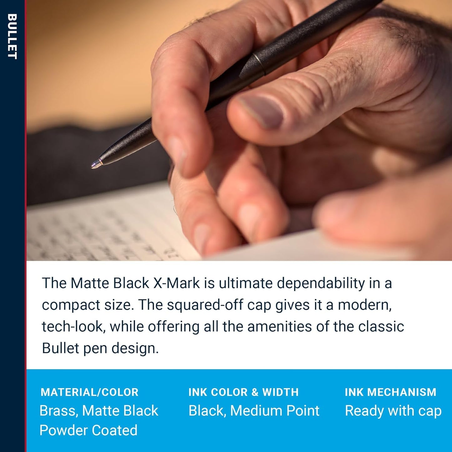 Fisher Space Pen Bullet Pen, X - Mark Flat Cap, Matte Black, Ballpoint, Black Ink, Pocket Clip - electronicsexpo.com - Misc
