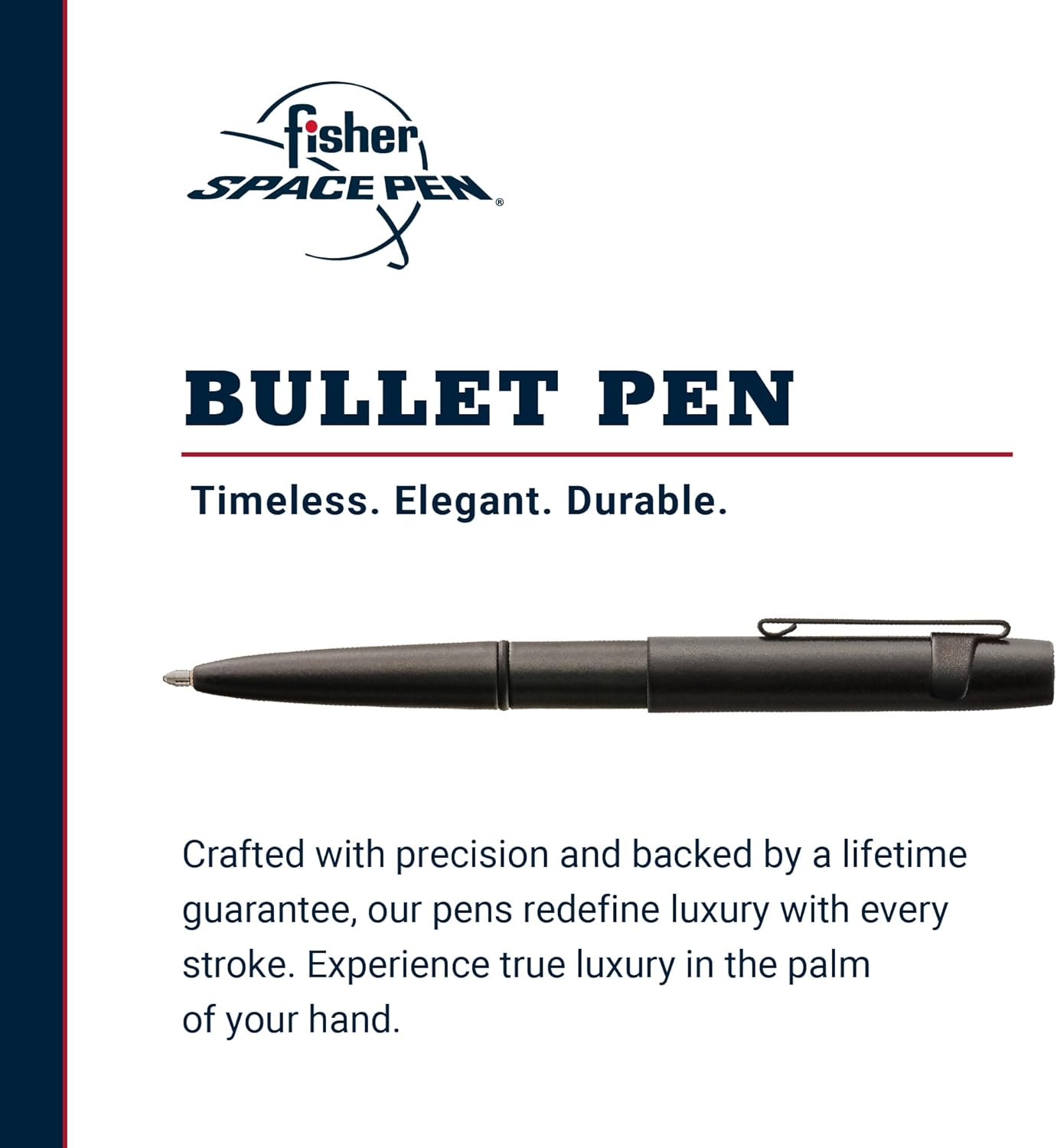 Fisher Space Pen Bullet Pen, X - Mark Flat Cap, Matte Black, Ballpoint, Black Ink, Pocket Clip - electronicsexpo.com - Misc