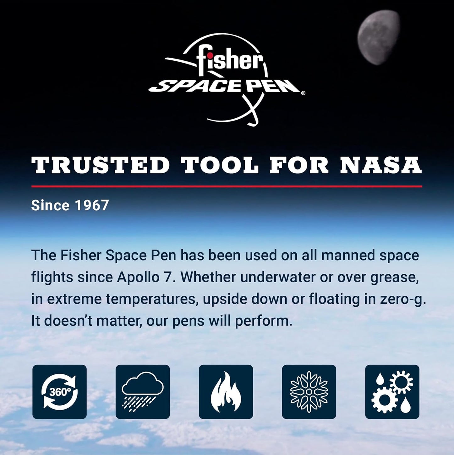 Fisher Space Pen Bullet Pen, X - Mark Flat Cap, Matte Black, Ballpoint, Black Ink, Pocket Clip - electronicsexpo.com - Misc