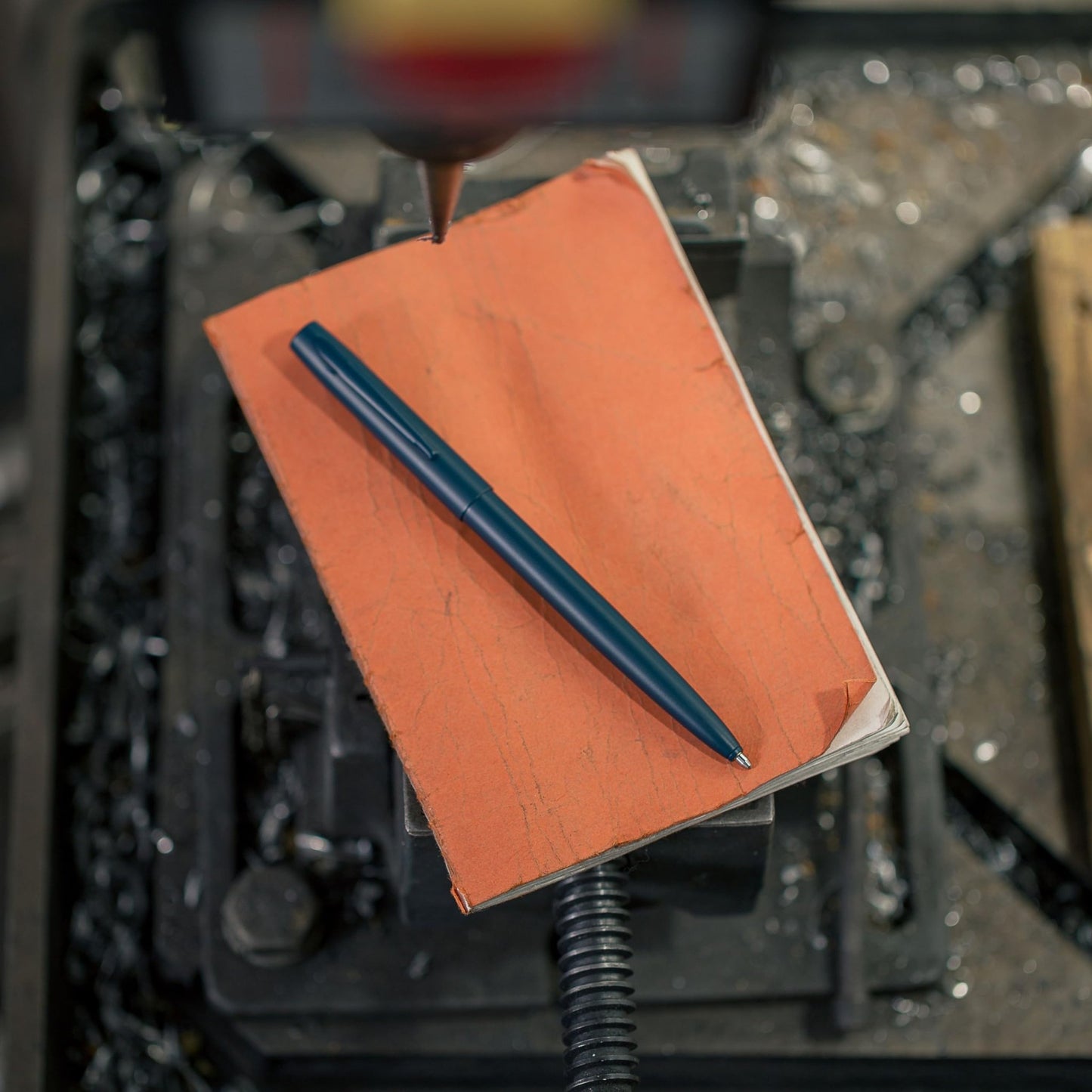 Fisher Space Pen Cap - O - Matic Pen, Ballpoint, Elite Navy, Cerakote Finish, Pocket Clip, Black Ink - electronicsexpo.com - Misc