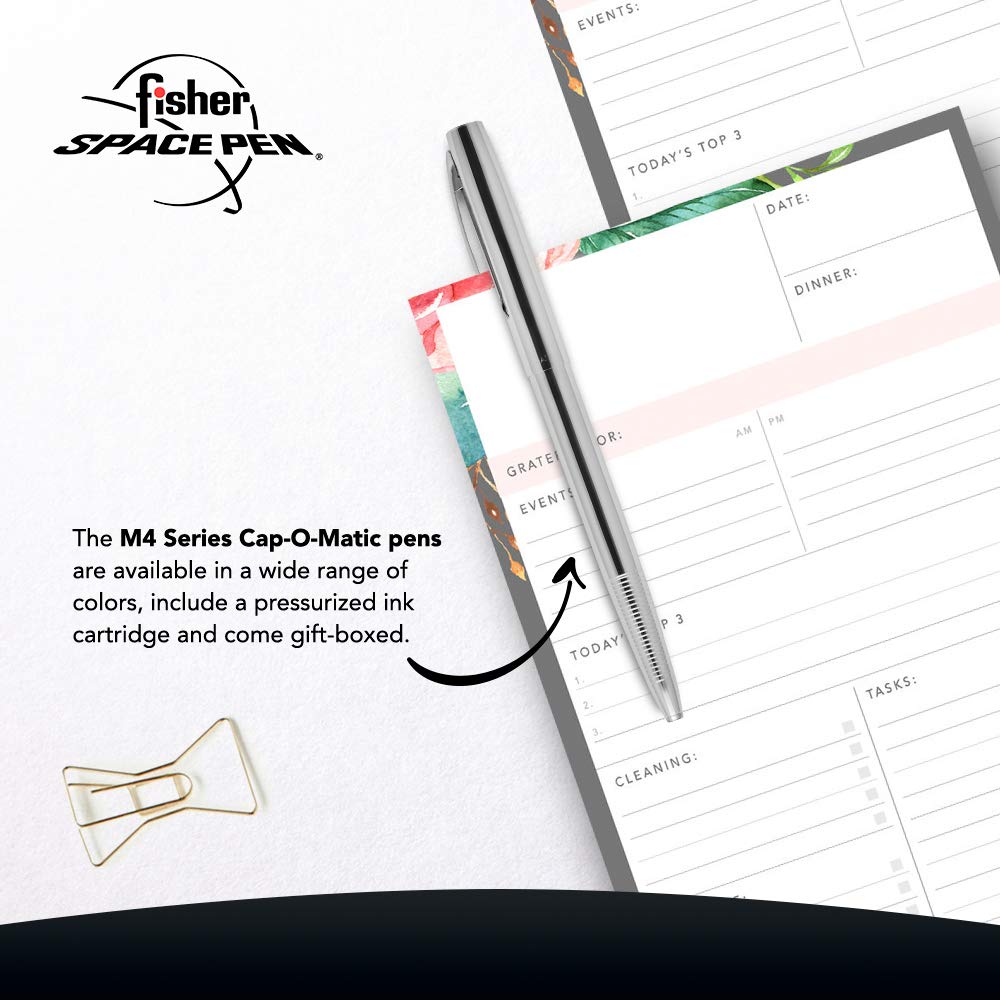 Fisher Space Pen Chrome M4C, Chrome Clip, Cap - O - Matic - electronicsexpo.com - Pens