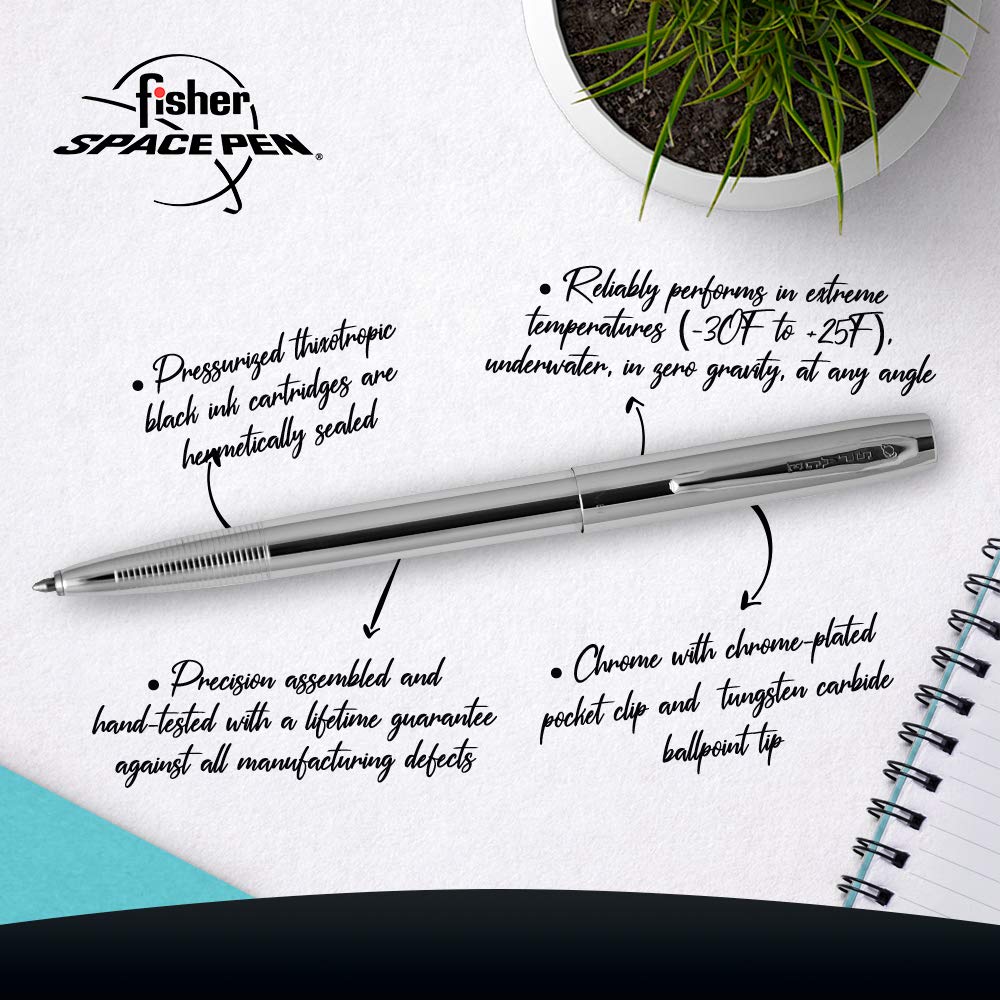 Fisher Space Pen Chrome M4C, Chrome Clip, Cap - O - Matic - electronicsexpo.com - Pens