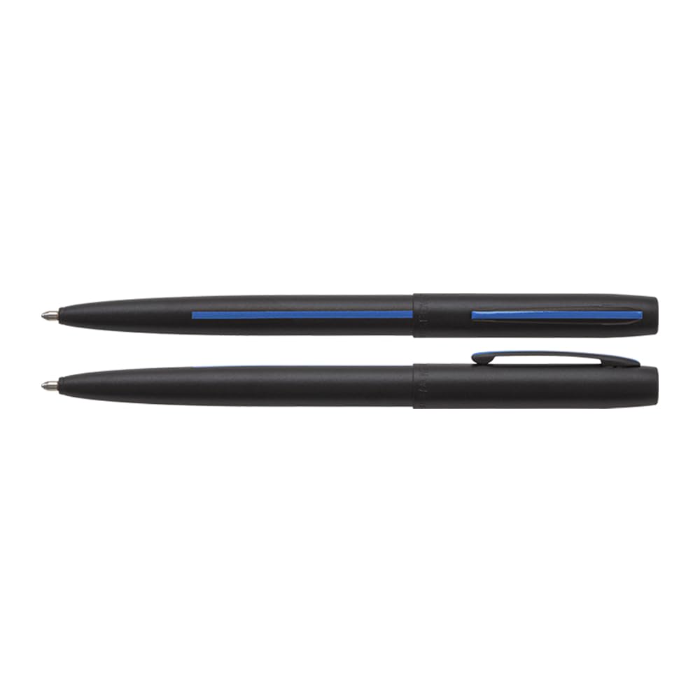 FISHER Space Pen Law Enforcement Cap - O - Matic Space Pen, Non - Reflective, Ballpoint, Matte Black, Black Ink, Pocket Clip - electronicsexpo.com - Pens