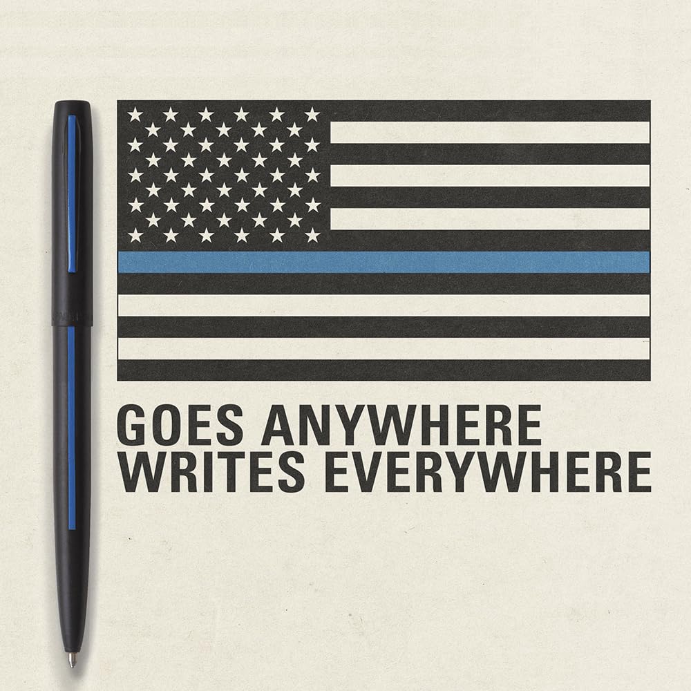 FISHER Space Pen Law Enforcement Cap - O - Matic Space Pen, Non - Reflective, Ballpoint, Matte Black, Black Ink, Pocket Clip - electronicsexpo.com - Pens