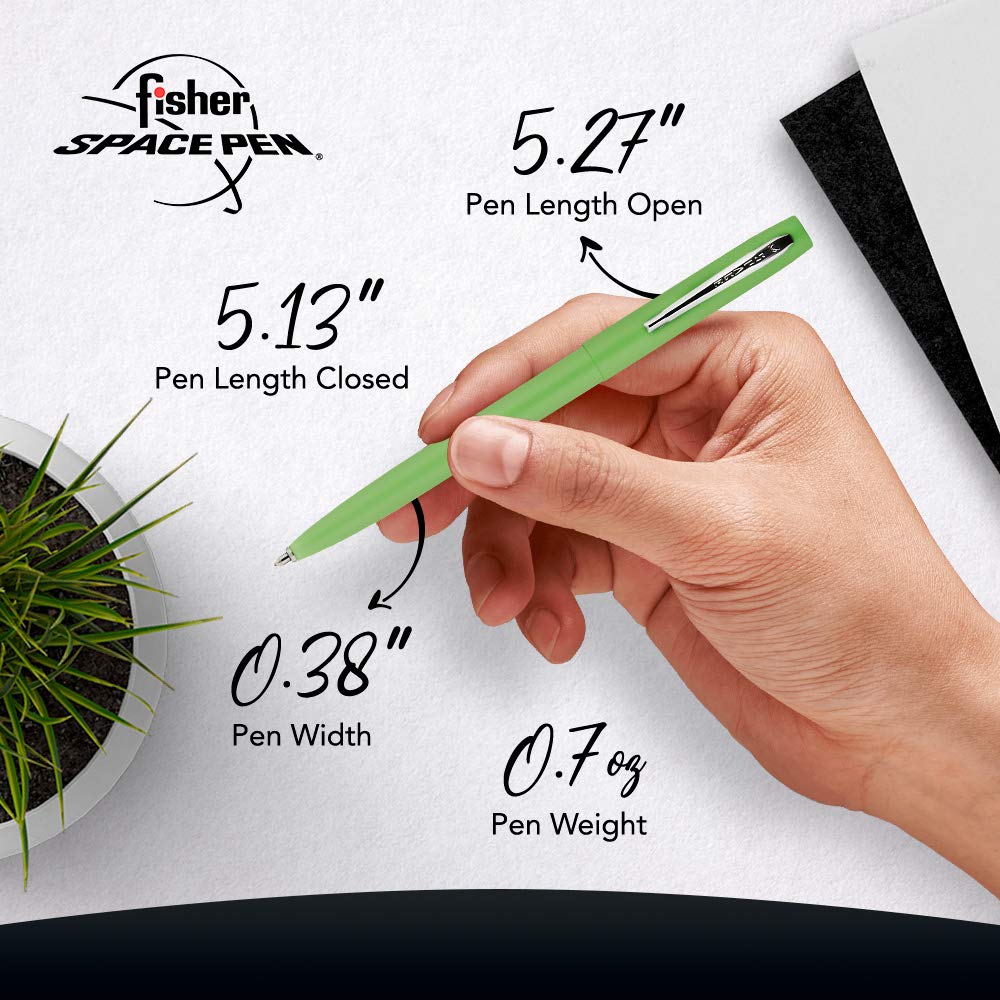 Fisher Space Pen Lime Green M4GR Chrome Clip Cap - O - Matic - electronicsexpo.com - Pens