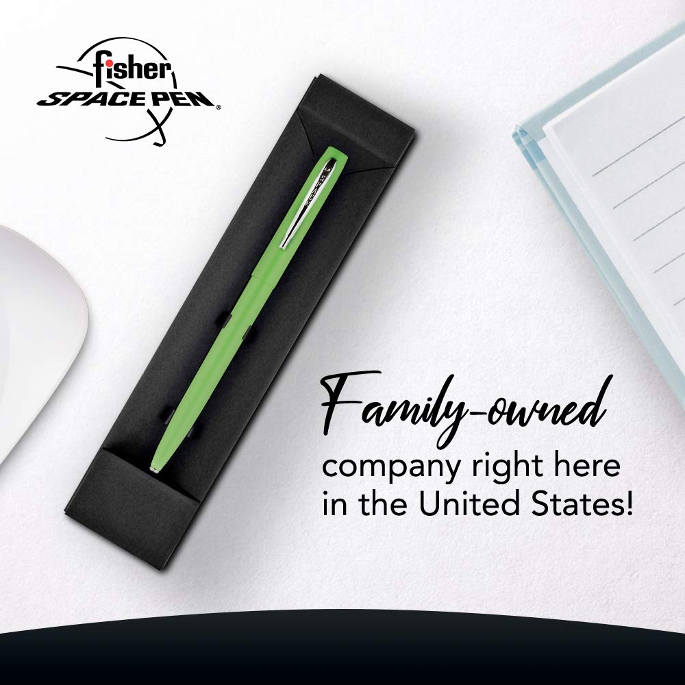 Fisher Space Pen Lime Green M4GR Chrome Clip Cap - O - Matic - electronicsexpo.com - Pens