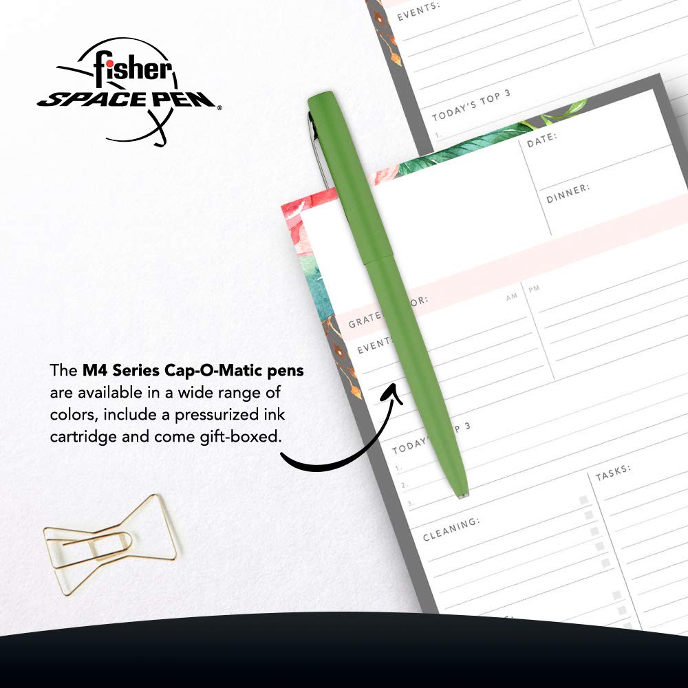 Fisher Space Pen Lime Green M4GR Chrome Clip Cap - O - Matic - electronicsexpo.com - Pens