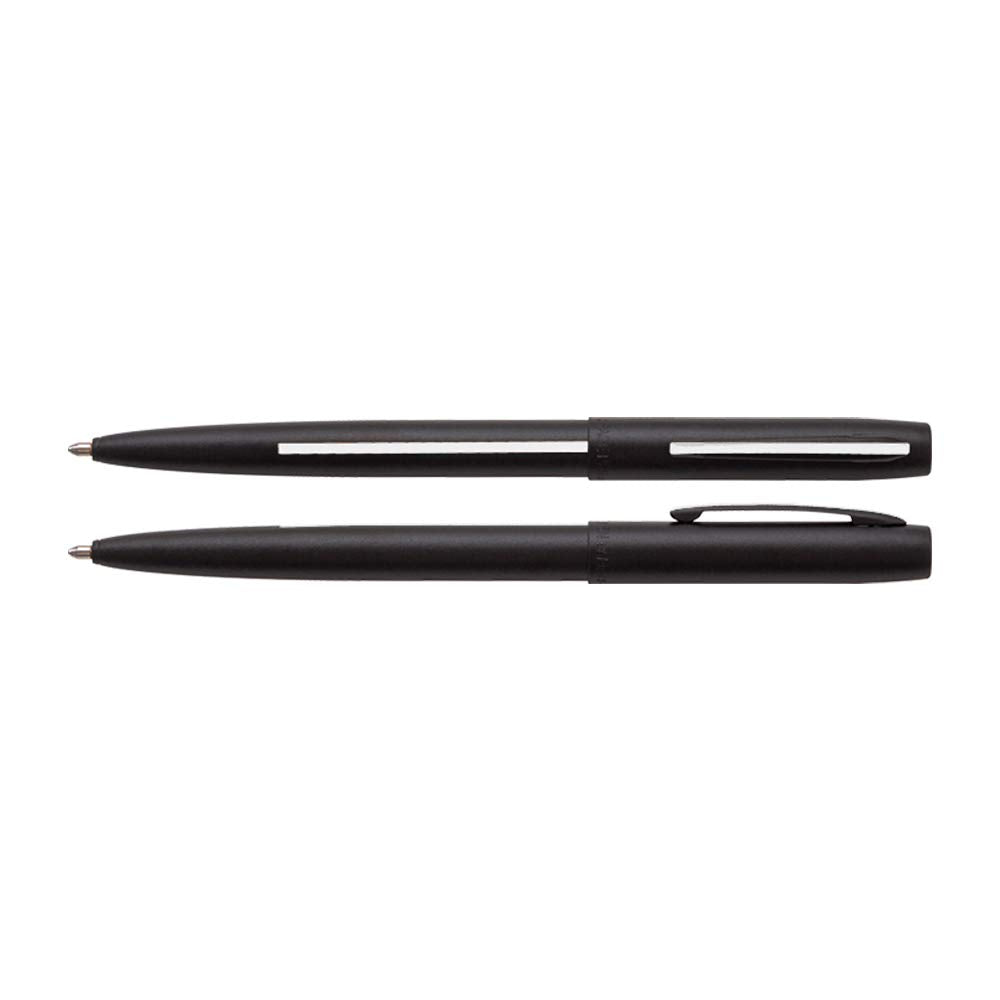 Fisher Space Pen M4BMWL Non - Reflective Matte Black with White Line EMS Cap - O - Matic Pen - electronicsexpo.com - Pens