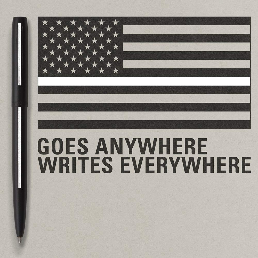 Fisher Space Pen M4BMWL Non - Reflective Matte Black with White Line EMS Cap - O - Matic Pen - electronicsexpo.com - Pens