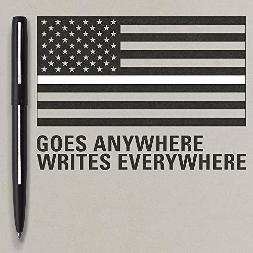 Fisher Space Pen M4BMWL Non - Reflective Matte Black with White Line EMS Cap - O - Matic Pen - electronicsexpo.com - Pens