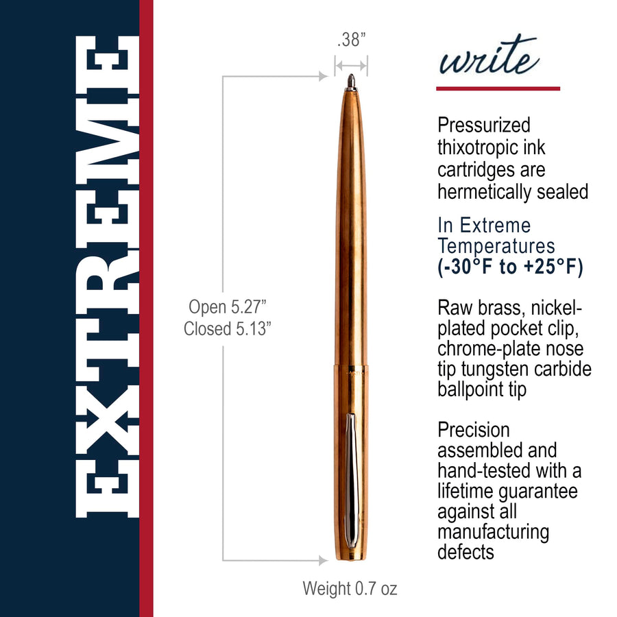 Fisher Space Pen - Raw Brass M4RAW - Cap - O - Matic - electronicsexpo.com - Pens