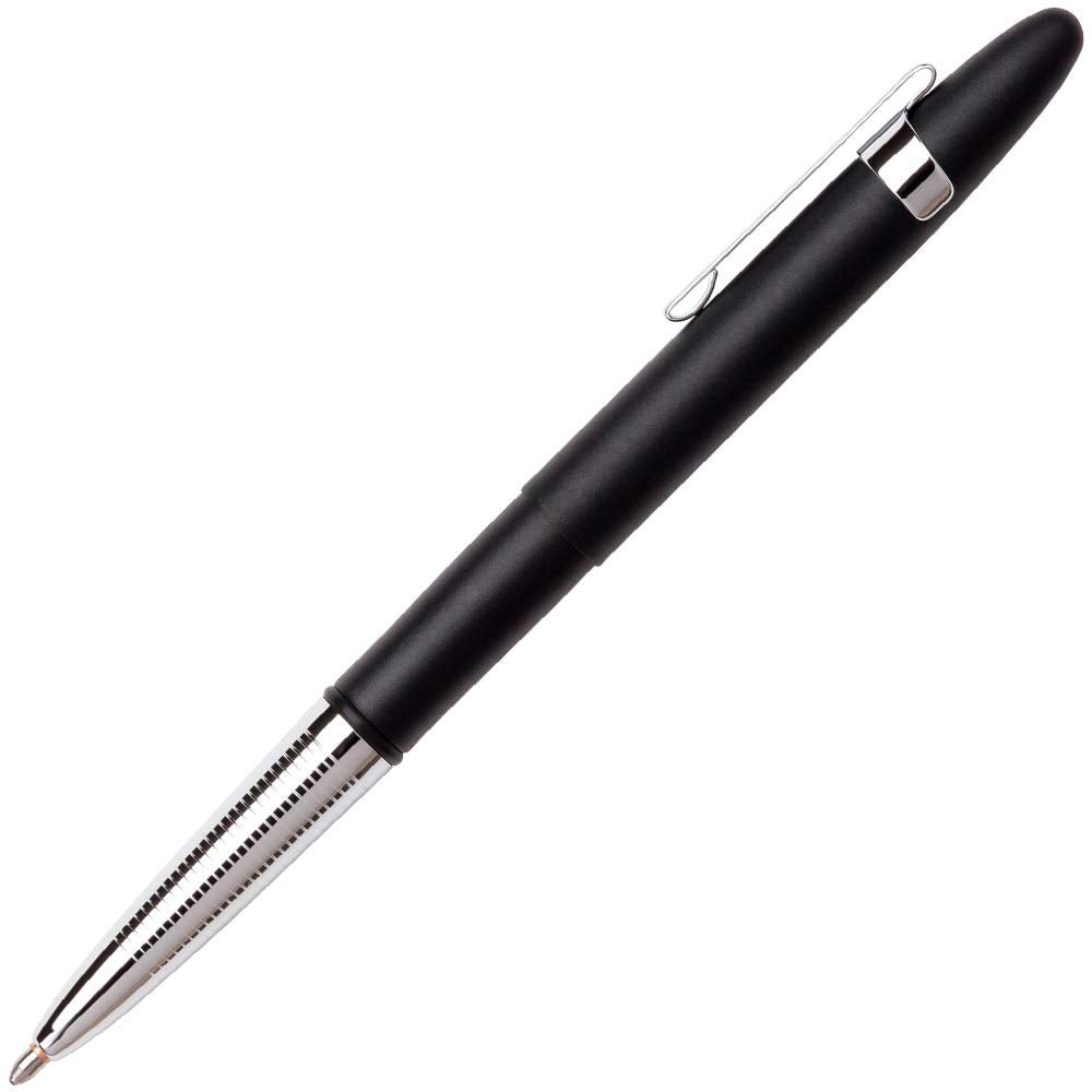 Fisher Space Pen Removable Clip Ballpoint Pen, Black Matte with Chrome Barrel - electronicsexpo.com - Pens