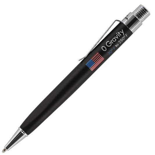 Fisher Space Pen Zero - Gravity Space Pen, U.S. Flag Imprint, Non - Reflective, Ballpoint, Black Rubber Finish, Pocket Clip, Black Ink - electronicsexpo.com - Misc