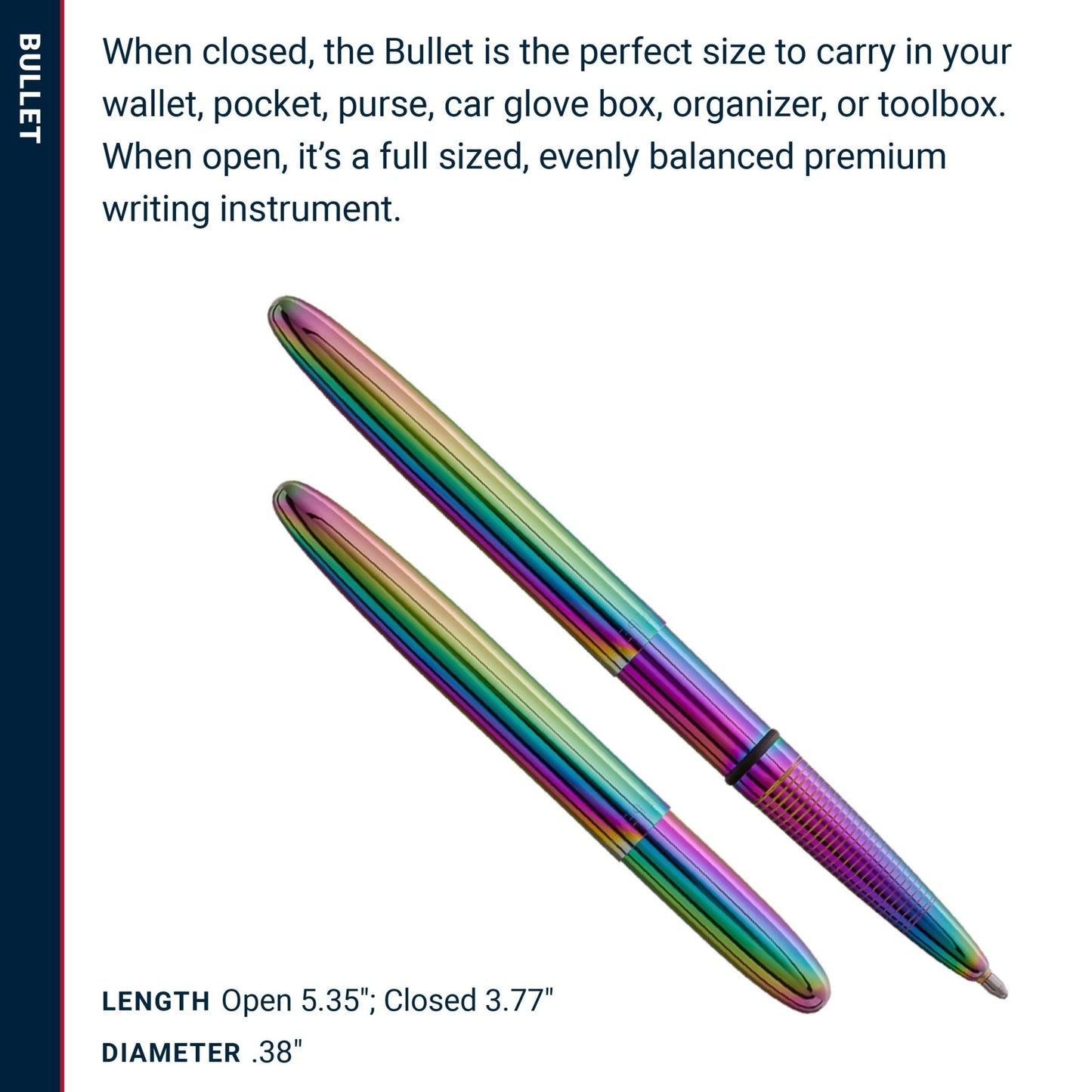 Fisher Spacepen 400RB - Rainbow Titanium Nitride Bullet Space Pen - electronicsexpo.com - Pens