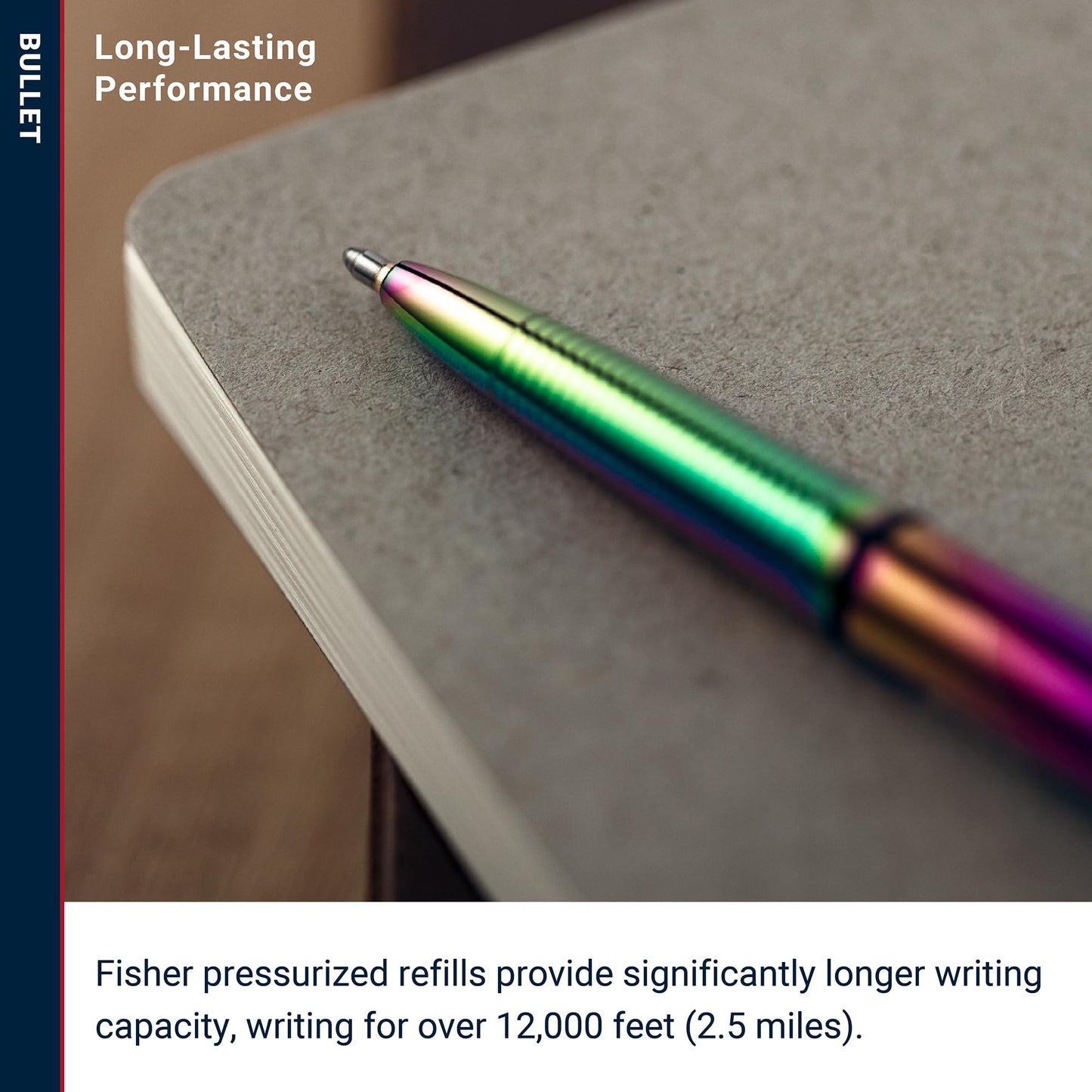 Fisher Spacepen 400RB - Rainbow Titanium Nitride Bullet Space Pen - electronicsexpo.com - Pens