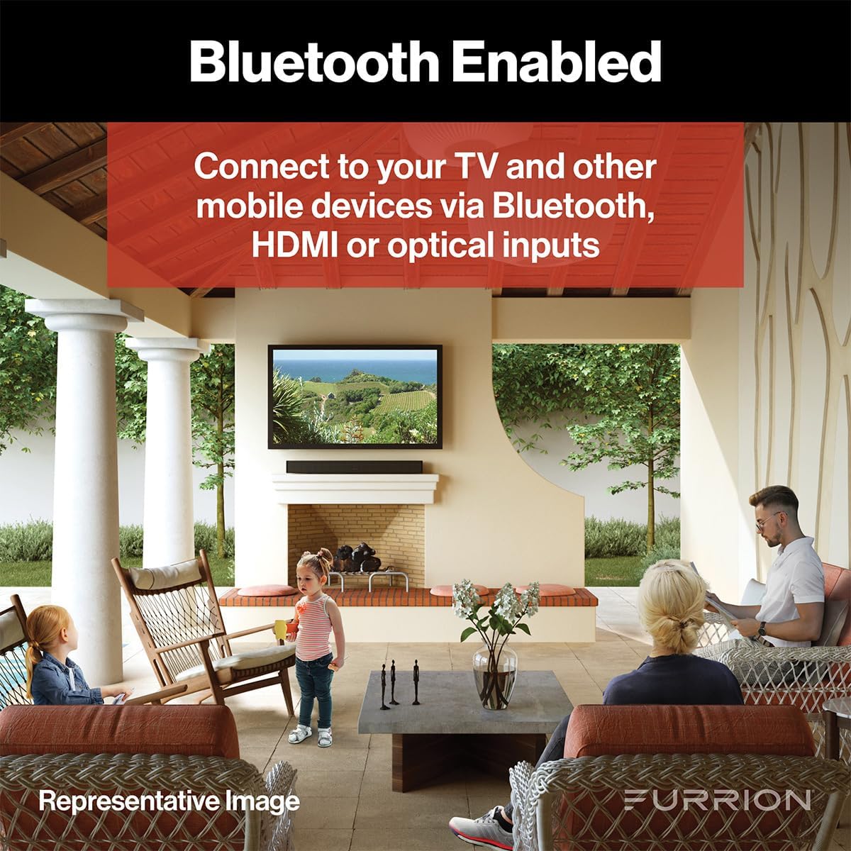 Furrion Aurora 2.1 Outdoor Soundbar Speaker with Built-in Subwoofer, Bluetooth, HDMI & Optical Inputs - FSBNN30MST - electronicsexpo.com-Soundbars