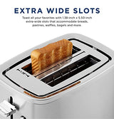GE 2 Slice Stainless Steel Toaster, Extra Wide Slots for Toasting Bagels, Breads, Waffles & More, 7 Adjustable Shade Settings, Removable Crumb Tray, Countertop Kitchen Essentials, 850 Watts - electronicsexpo.com - Toasters & Toaster Ovens