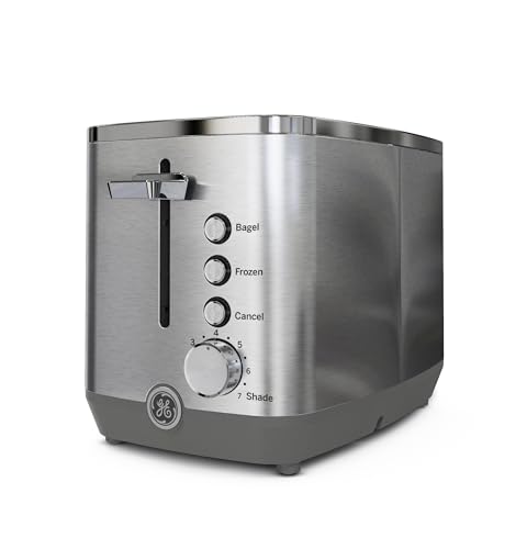 GE 2 Slice Stainless Steel Toaster, Extra Wide Slots for Toasting Bagels, Breads, Waffles & More, 7 Adjustable Shade Settings, Removable Crumb Tray, Countertop Kitchen Essentials, 850 Watts - electronicsexpo.com - Toasters & Toaster Ovens