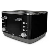 GE 4 Slice Toaster | Extra Wide Slots for Bagels, Breads, Waffles & More | 7 Shade Options | Countertop Kitchen Essentials | 1500 watt, Black - electronicsexpo.com - Toasters & Toaster Ovens