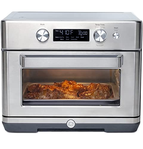 GE Digital Air Fryer Toaster Oven + Accessory Set | Convection Toaster with 8 Cook Modes | Large Capacity Oven - Fits 12" Pizza | Countertop Kitchen Essentials | Stainless Steel - electronicsexpo.com - Cookware