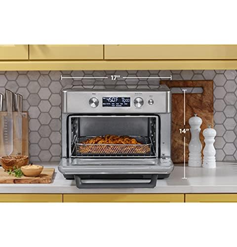 GE Digital Air Fryer Toaster Oven + Accessory Set | Convection Toaster with 8 Cook Modes | Large Capacity Oven - Fits 12" Pizza | Countertop Kitchen Essentials | Stainless Steel - electronicsexpo.com - Cookware