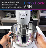 GE Profile Smart Stand Mixer w/Built - In Smart Scale & Auto Sense Technology, 7qt Stainless Steel Bowl, 11 Speed l Dough Hook, Beater, 11 - wire whip l works w/Amazon Alexa & Google Home l Mineral Silver - electronicsexpo.com - Cookware