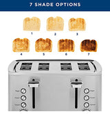 GE Stainless Steel 4 Slice Toaster | Extra Wide Slots for Bagels, Breads, Waffles & More | 7 Shade Options | Countertop Kitchen Essentials | 1500 watt - electronicsexpo.com - Cookware
