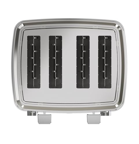GE Stainless Steel 4 Slice Toaster | Extra Wide Slots for Bagels, Breads, Waffles & More | 7 Shade Options | Countertop Kitchen Essentials | 1500 watt - electronicsexpo.com - Cookware