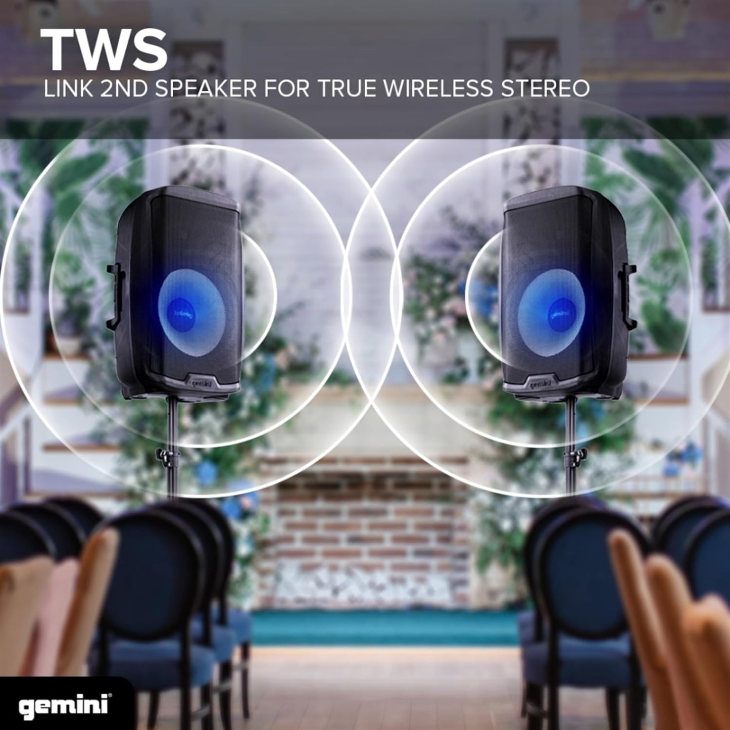 Gemini AS - 2115BT - LT - PK 2000 Watt LED LIT 15" Subwoofer Professional Active Bluetooth DJ PA Speaker, Stand, Mic and Remote Set - electronicsexpo.com - Powered + PA Speakers