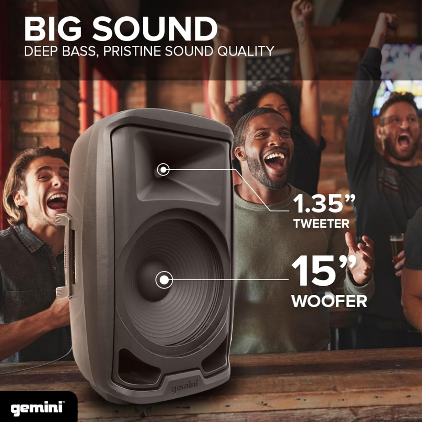 Gemini AS - 2115BT - LT - PK 2000 Watt LED LIT 15" Subwoofer Professional Active Bluetooth DJ PA Speaker, Stand, Mic and Remote Set - electronicsexpo.com - Powered + PA Speakers