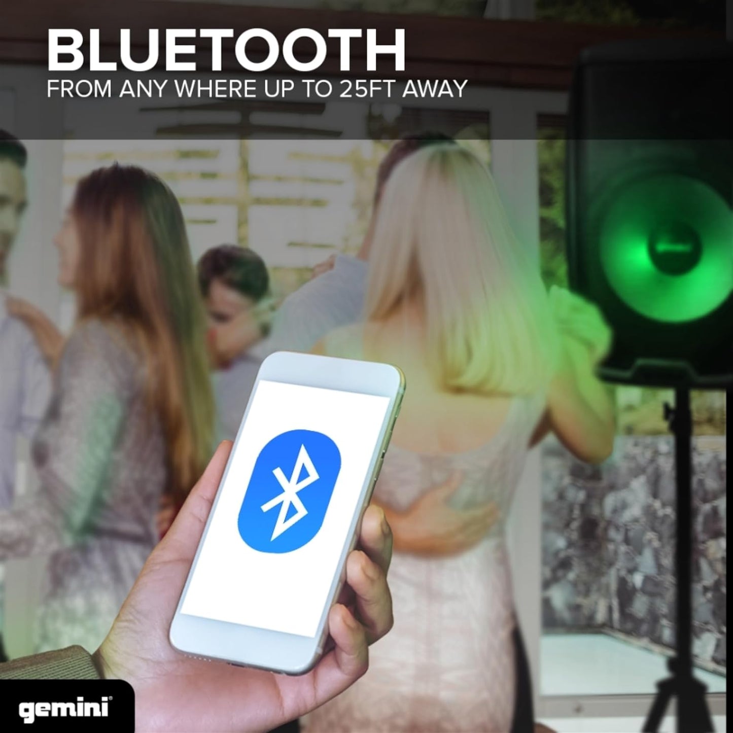 Gemini AS - 2115BT - LT - PK 2000 Watt LED LIT 15" Subwoofer Professional Active Bluetooth DJ PA Speaker, Stand, Mic and Remote Set - electronicsexpo.com - Powered + PA Speakers