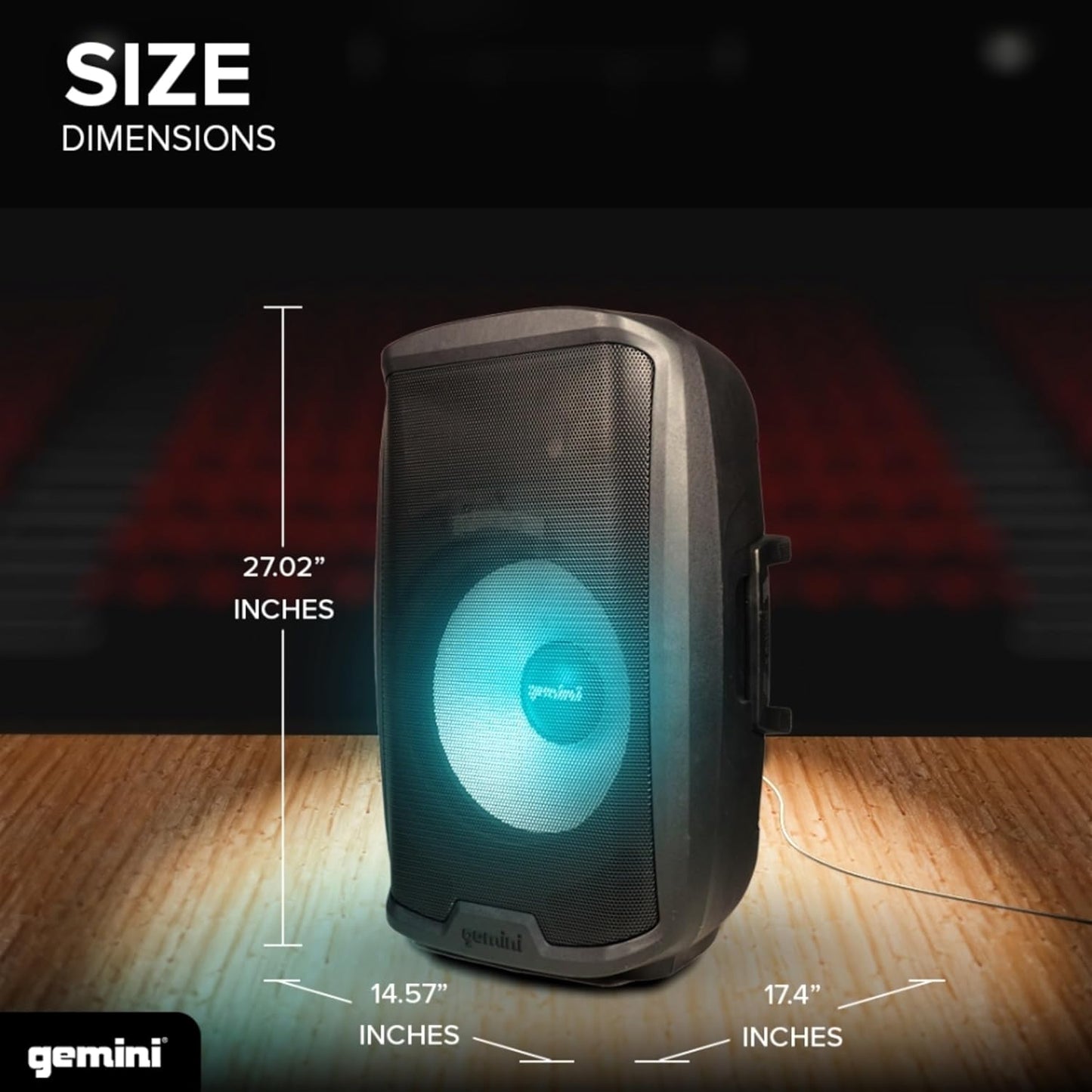 Gemini AS - 2115BT - LT - PK 2000 Watt LED LIT 15" Subwoofer Professional Active Bluetooth DJ PA Speaker, Stand, Mic and Remote Set - electronicsexpo.com - Powered + PA Speakers