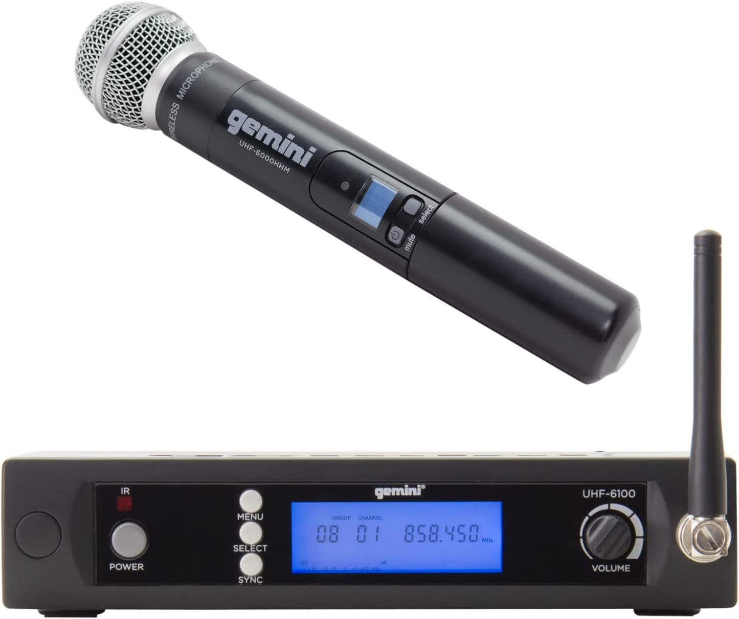 Gemini, Single Wireless Microphone System, Professional Handheld Long Range (240 Ft) Mic Set For DJ, Church, Karaoke, Gym, XLR Connector, 1 microfono (UHF - 6100M - R2) - electronicsexpo.com - Misc