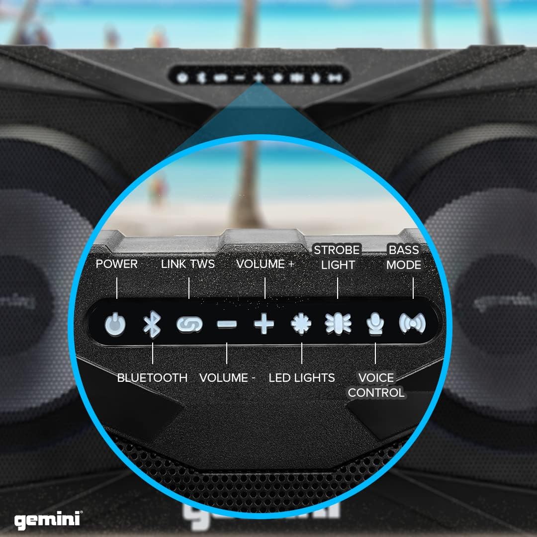 Gemini SOSP - 8 SoundSplash 400W Waterproof Bluetooth Speaker with Lights - electronicsexpo.com - Powered + PA Speakers