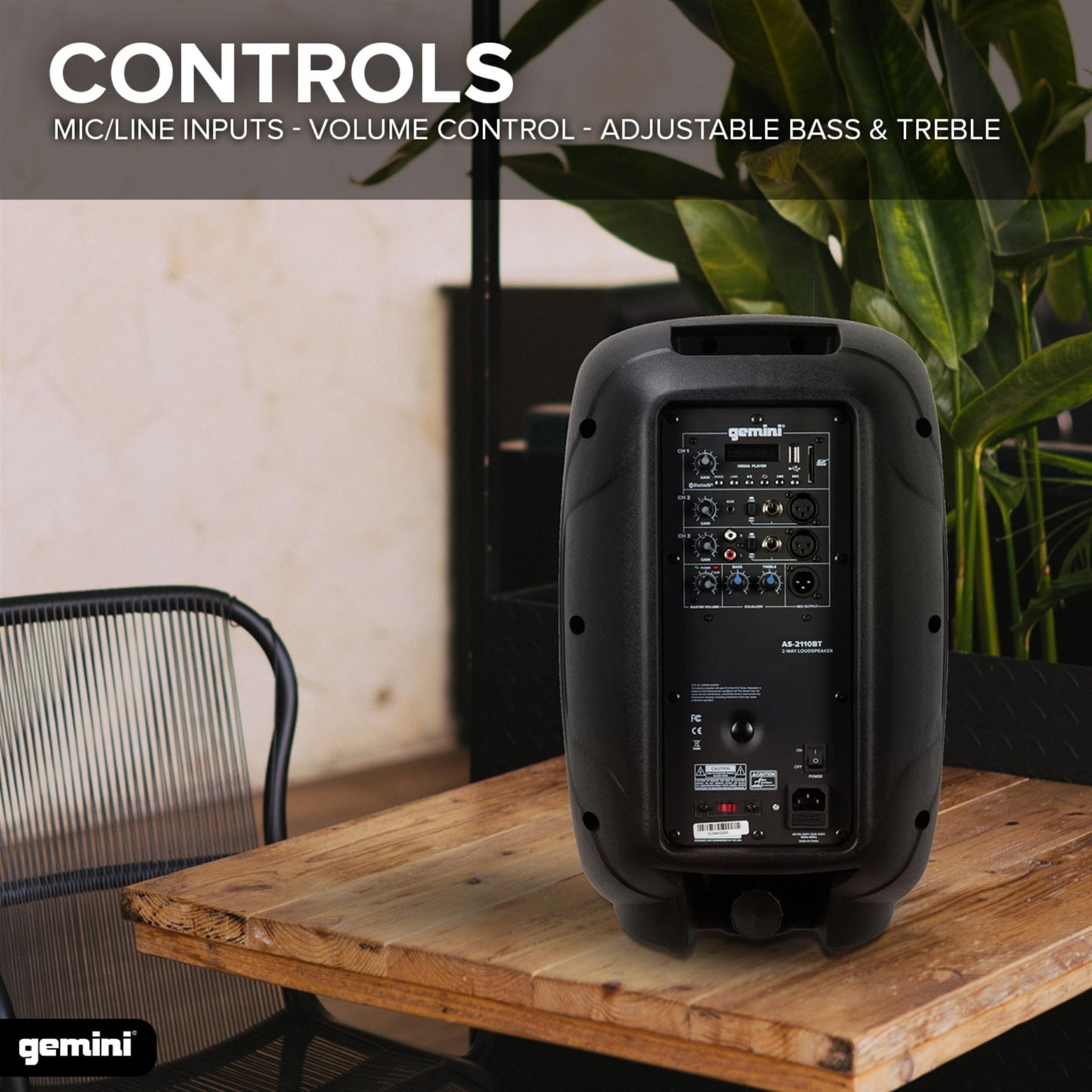 Gemini Sound AS - 2110BT - 1000W Peak Power Bluetooth Loudspeaker with TWS, USB/SD Playback, FM Radio - Portable 10? PA System, High - Power Class D Amp for DJs, Parties & Events - electronicsexpo.com - Misc