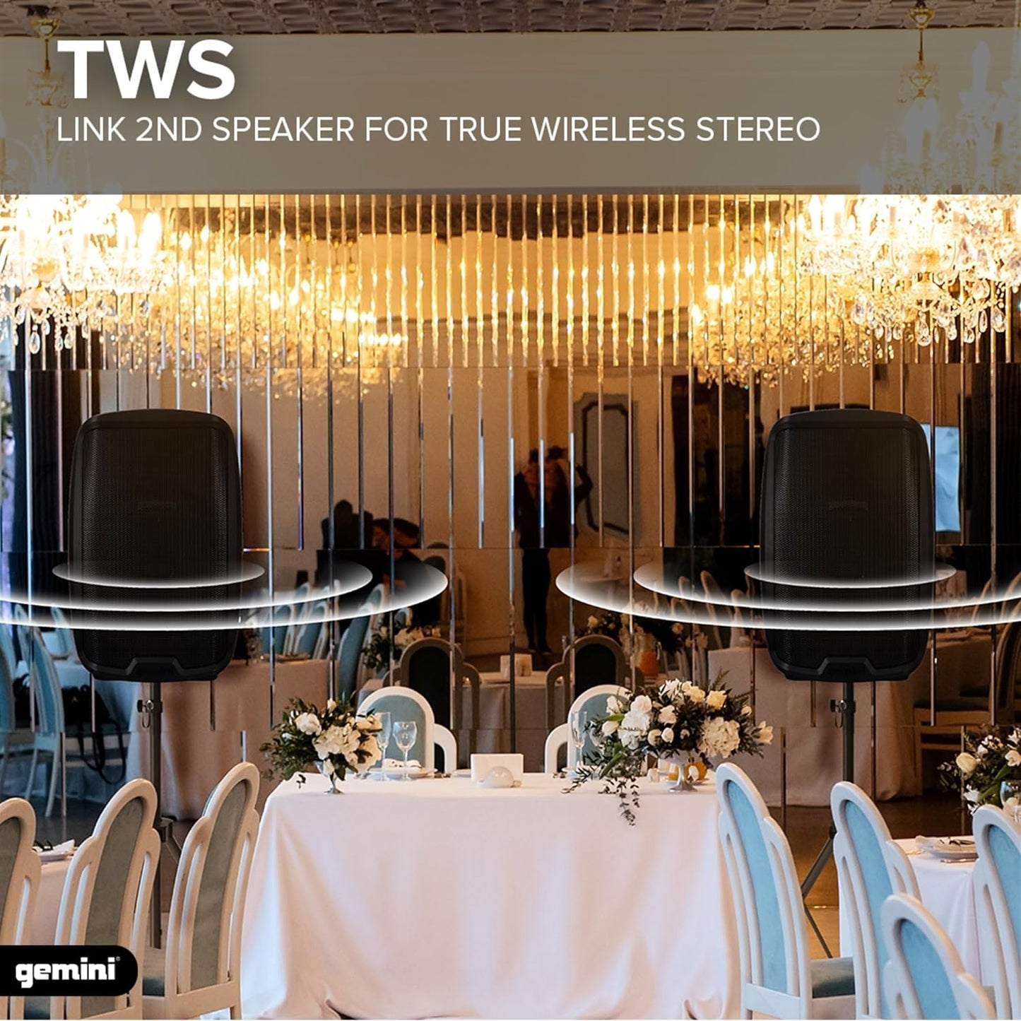 Gemini Sound AS - 2115BT Active Bluetooth PA System, 15 Inch Woofer 2000W Watts DJ Speakers, SD, USB, XLR Input/Output, 2 x 1/4 Inch Microphone/RCA and AUX Inputs w/Handles, TWS - electronicsexpo.com - Misc