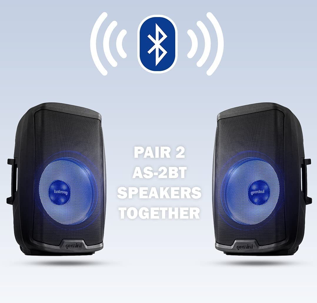 Gemini Sound AS - 2115BT - LT 2000W 15" Bluetooth PA Speaker with LED Lights - electronicsexpo.com - Powered + PA Speakers