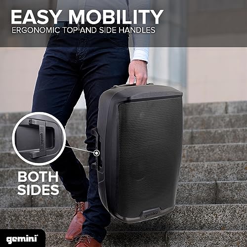 Gemini Sound AS - 2115BT - PK 2000 Watt 15 Inch Woofer Professional Active Bluetooth DJ PA Speaker, Stand, Mic and Remote Set with Onboard 3 - Channel. TWS Stereo Pairing/Linking and Pro Fly Points - electronicsexpo.com - Misc