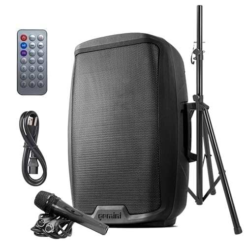 Gemini Sound AS - 2115BT - PK 2000 Watt 15 Inch Woofer Professional Active Bluetooth DJ PA Speaker, Stand, Mic and Remote Set with Onboard 3 - Channel. TWS Stereo Pairing/Linking and Pro Fly Points - electronicsexpo.com - Misc