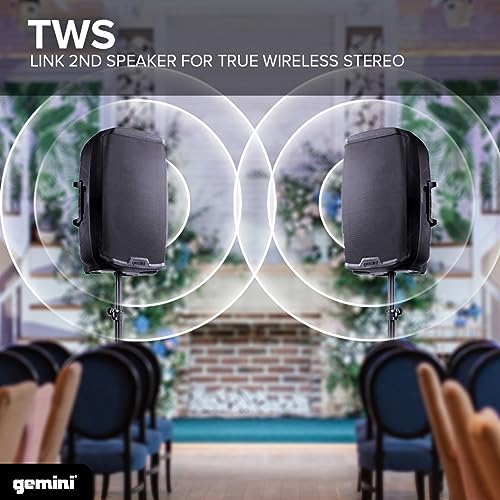 Gemini Sound AS - 2115BT - PK 2000 Watt 15 Inch Woofer Professional Active Bluetooth DJ PA Speaker, Stand, Mic and Remote Set with Onboard 3 - Channel. TWS Stereo Pairing/Linking and Pro Fly Points - electronicsexpo.com - Misc